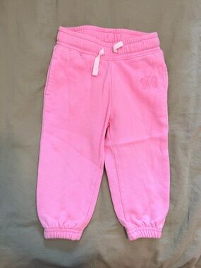 Old Navy Pink Fleece Jogger Pants with Butterfly Detail